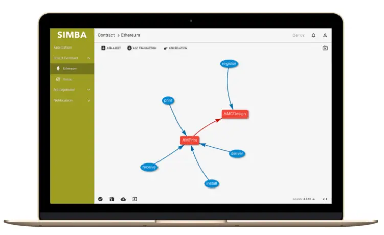 Simba - Software as a Service (SaaS) menu screen.